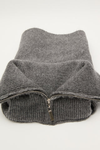 High-Neck Cape Scarf Anthracite