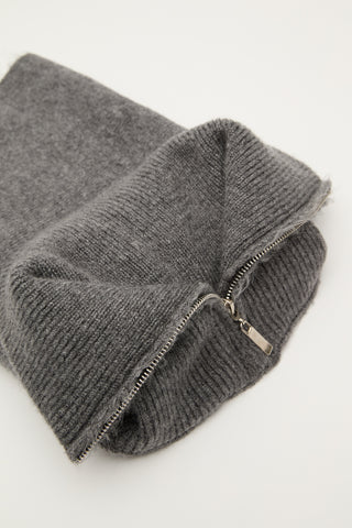 High-Neck Cape Scarf Anthracite