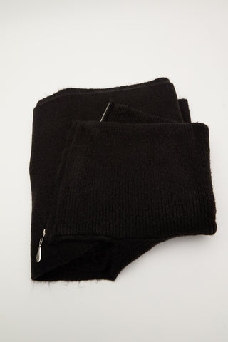 High-Neck Cape Scarf Black