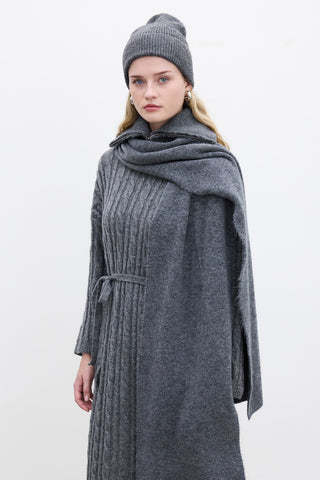 High-Neck Cape Scarf Anthracite