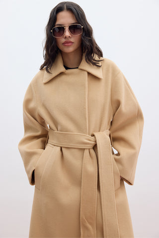 Plain Cachet Coat Camel
