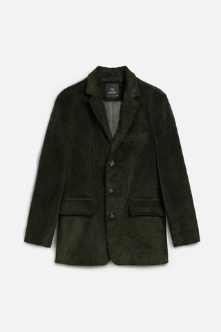 Ribbed Velvet Blazer Khaki