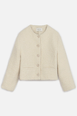 Short Cachet Coat With Pockets Beige