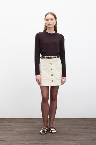 Corduroy Mini Skirt Vanilla