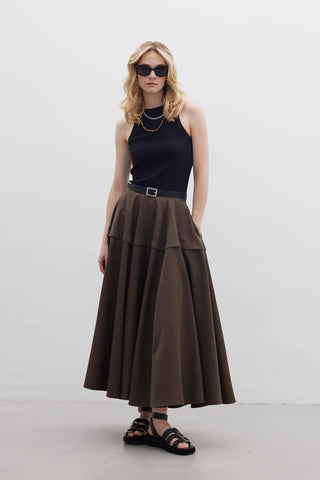 Ruffled Skirt Brown