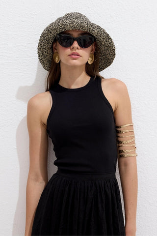 Straw Bucket Hat Heathered