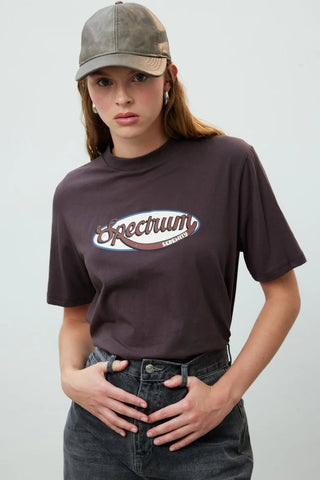 Baskili Oversize Kisa Kollu Tshirt Spectrum