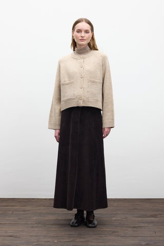 Button Up Knit Cardigan Beige