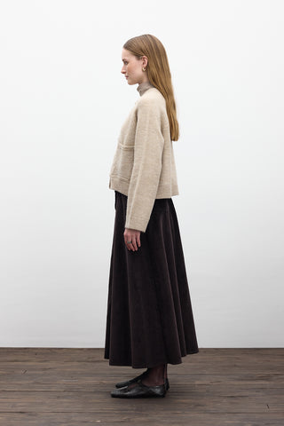 Button Up Knit Cardigan Beige