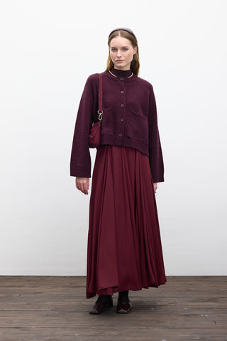 Button Up Knit Cardigan Damson