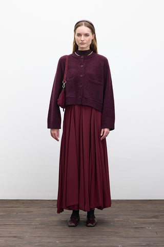 Button Up Knit Cardigan Damson