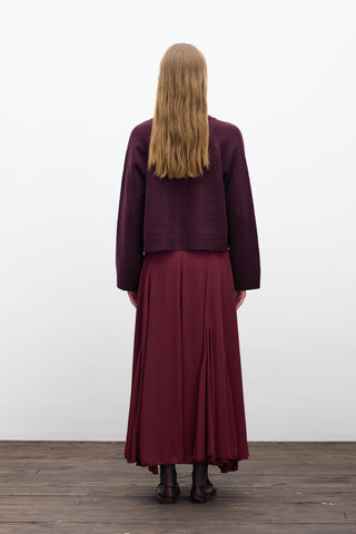 Button Up Knit Cardigan Damson