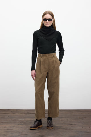 Corduroy Baggy Trousers Camel