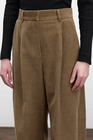 Corduroy Baggy Trousers Camel