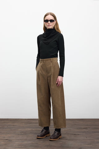 Corduroy Baggy Trousers Camel