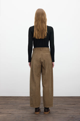 Corduroy Baggy Trousers Camel