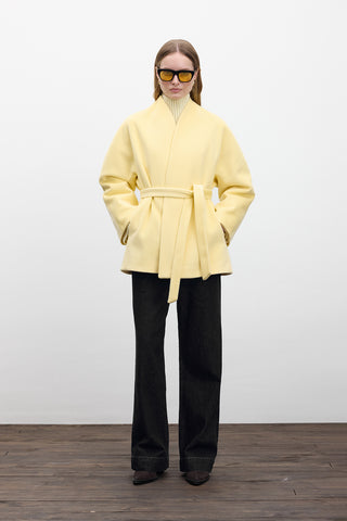 Kimono Style Cachet Coat Yellow