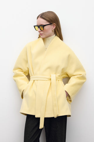 Kimono Style Cachet Coat Yellow