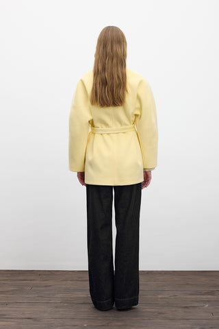 Kimono Style Cachet Coat Yellow