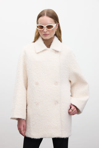 Double Breasted Cachet Coat Ecru