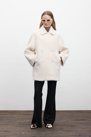 Double Breasted Cachet Coat Ecru