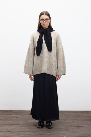 Satin Midi Skirt Black