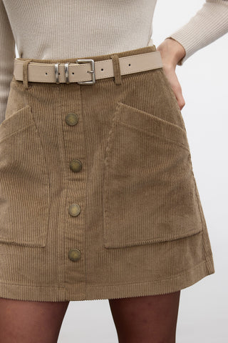 Corduroy Mini Skirt Camel