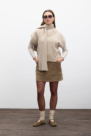 Corduroy Mini Skirt Camel