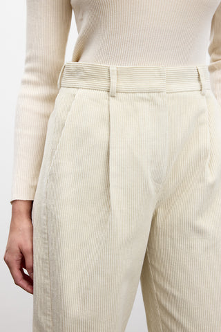 Corduroy Baggy Trousers Vanilla