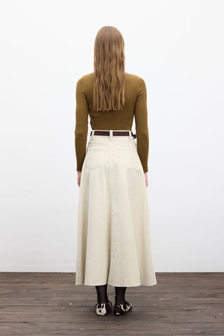 Corduroy Maxi Skirt Vanilla