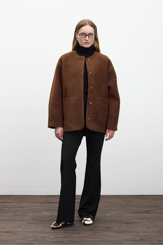 Pocketed Cachet Coat Chocolate