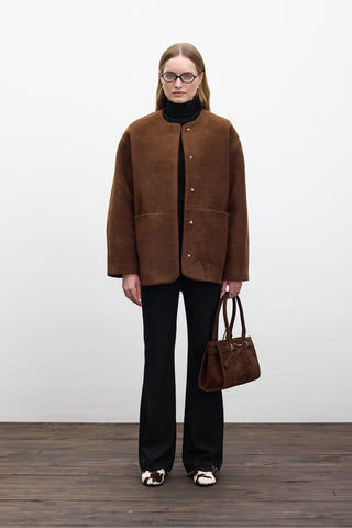 Pocketed Cachet Coat Chocolate