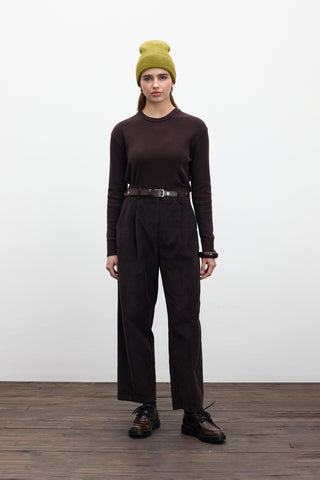 Corduroy Baggy Trousers Dark Brown