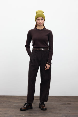 Corduroy Baggy Trousers Dark Brown