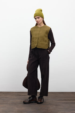 Corduroy Baggy Trousers Dark Brown