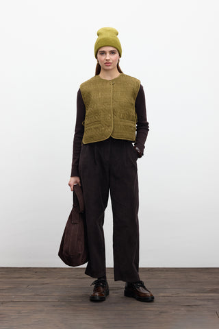 Corduroy Baggy Trousers Dark Brown