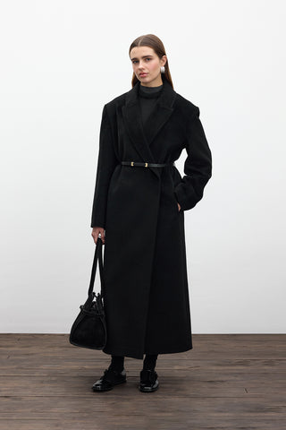 Belted Long Cachet Coat Black