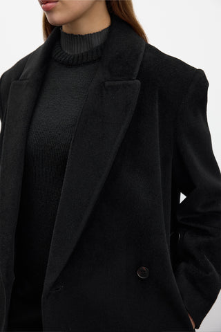 Belted Long Cachet Coat Black