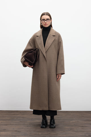 Straight Cut Cachet Coat Ashy Brown