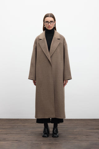 Straight Cut Cachet Coat Ashy Brown