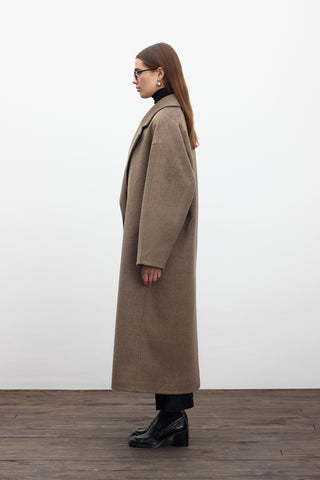 Straight Cut Cachet Coat Ashy Brown