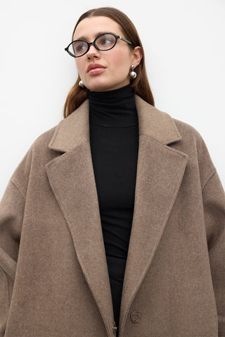 Straight Cut Cachet Coat Ashy Brown