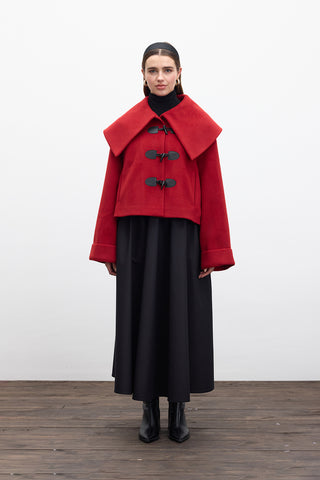 Buckle Detail Cachet Coat Red