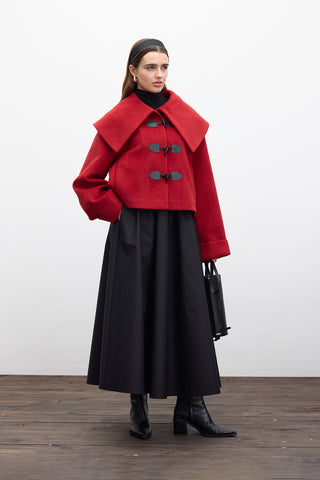 Buckle Detail Cachet Coat Red