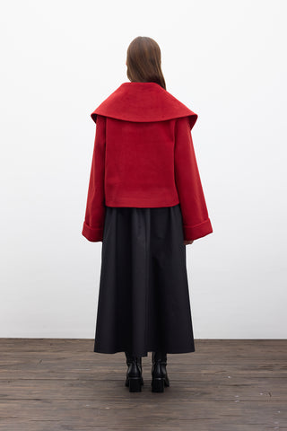 Buckle Detail Cachet Coat Red