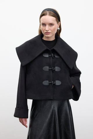 Buckle Detail Cachet Coat Black