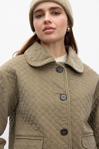 Quilted Velvet Jacket Camel