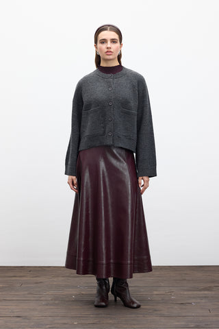 Button Up Knit Cardigan Anthracite