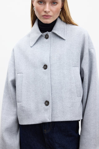 Patterned Short Cachet Coat Grey