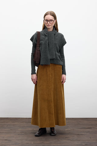 Knit Sweater Vest With Scarf Anthracite